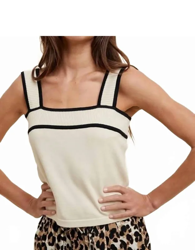 Contrast Sweater Tank Top