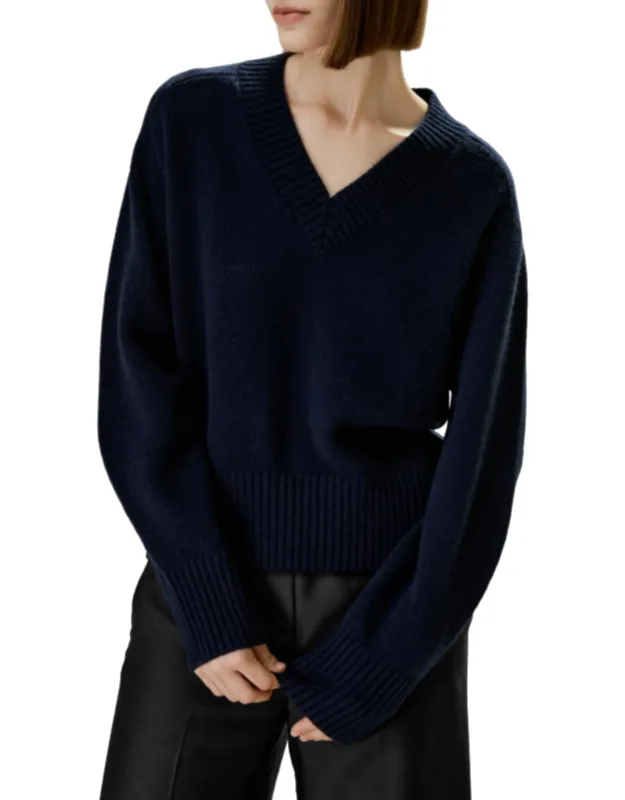 Relaxed Fit Wool Cashmere Blend Sweater