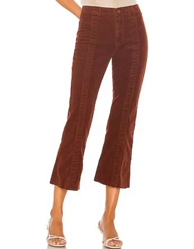 Pannelled Pleated Crop Flare Jeans