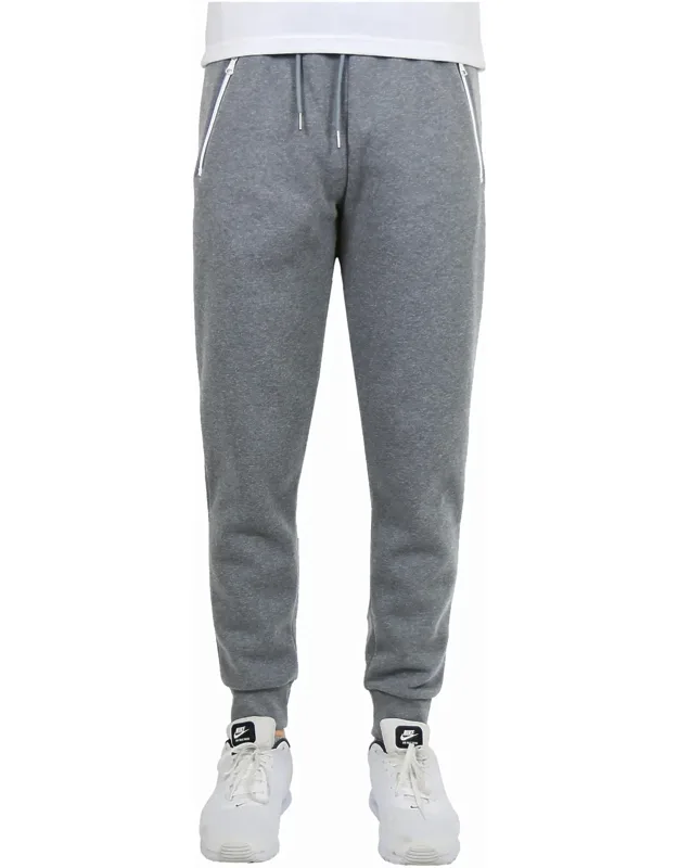 Fleece-lined Jogger Sweatpants With Zipper Pockets