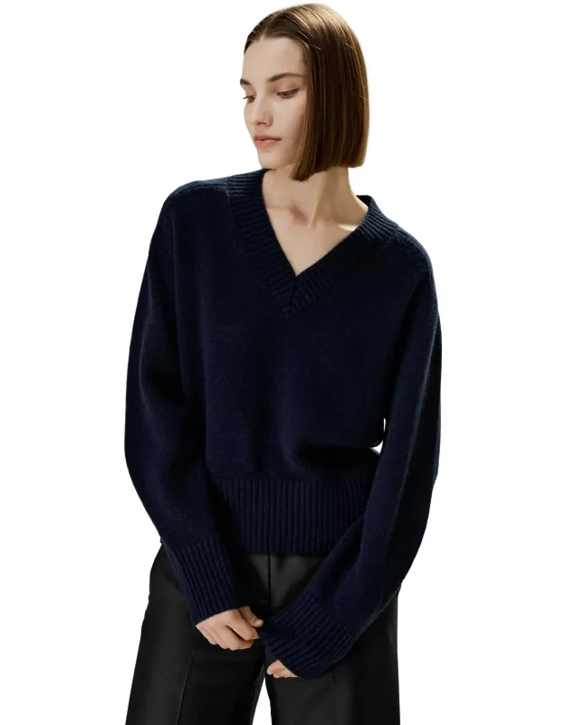 Relaxed Fit Wool Cashmere Blend Sweater
