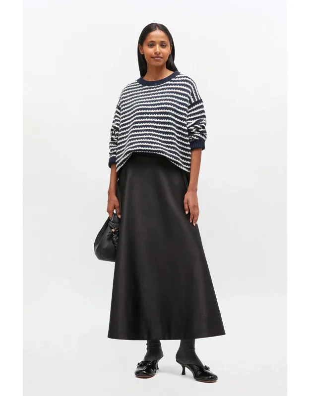 Navy Striped Wool Jumper