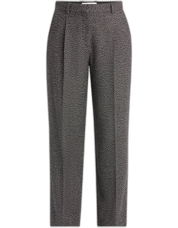 Pleated Cashmere Straight-leg Pants
