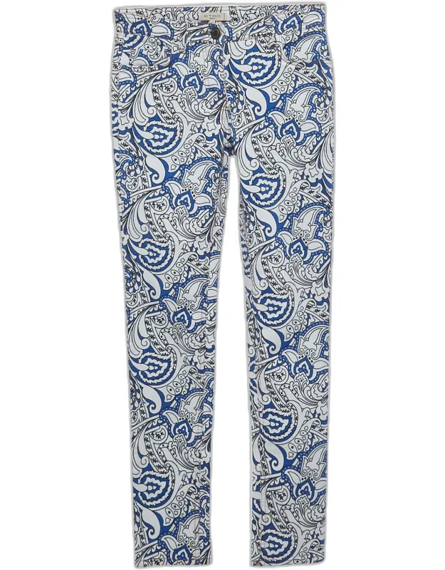Paisley Print Denim Skinny Jeans