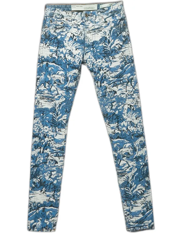 Printed Denim Tapestry Skinny Jeans