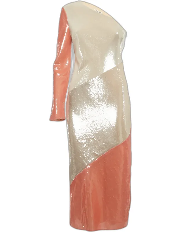 Paneled One Shoulder Dress