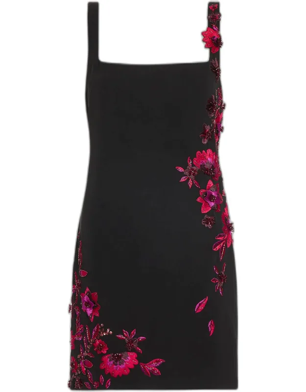 Embellished Floral Mini Dress
