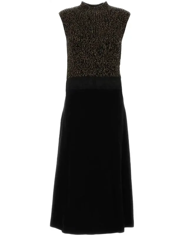 Two-tone Wool Blend Dress