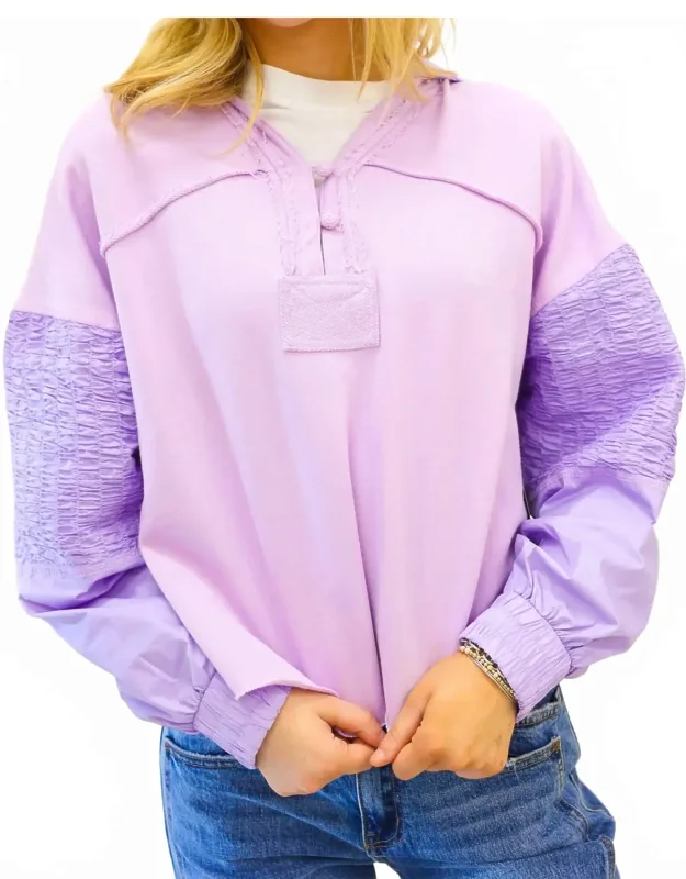 Solid V Neck Knit Novelty Sweatshirt