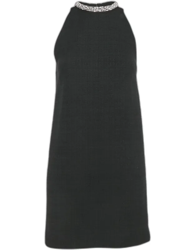 Tweed Embellished Collar Mini Dress