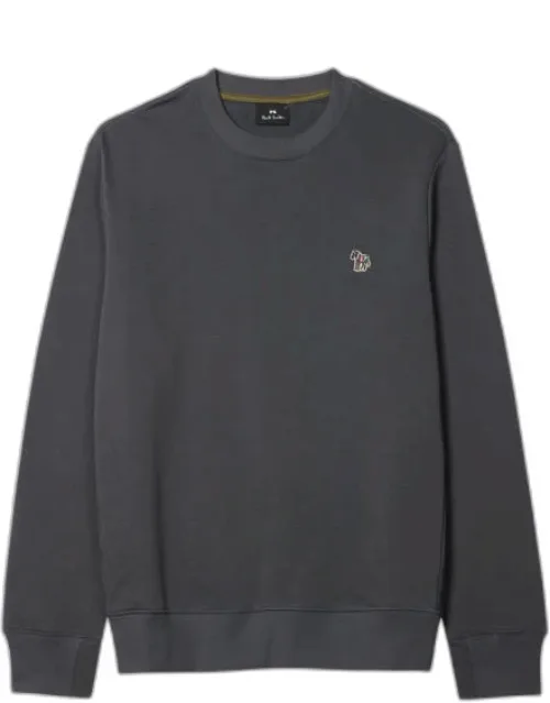 Charcoal Organic Cotton Zebra Logo Sweatshirt