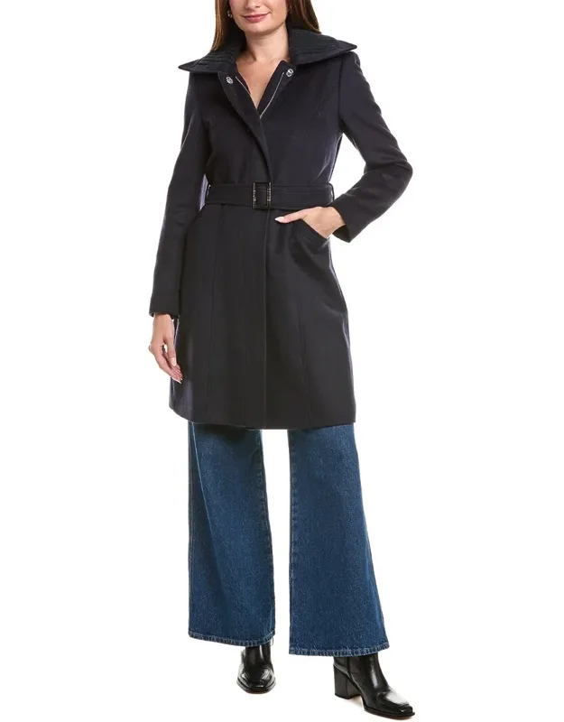 Asymmetrical Wool-blend Trench Coat