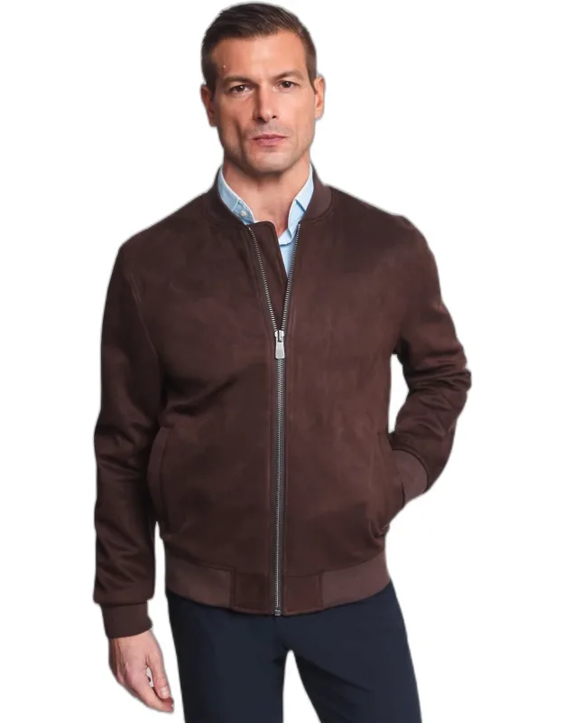 Hampton Faux Suede Bomber Jacket