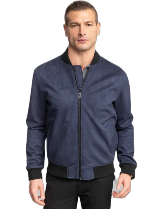 Hampton Faux Suede Bomber Jacket
