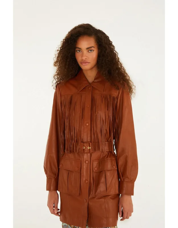 Fringed Leather Coat