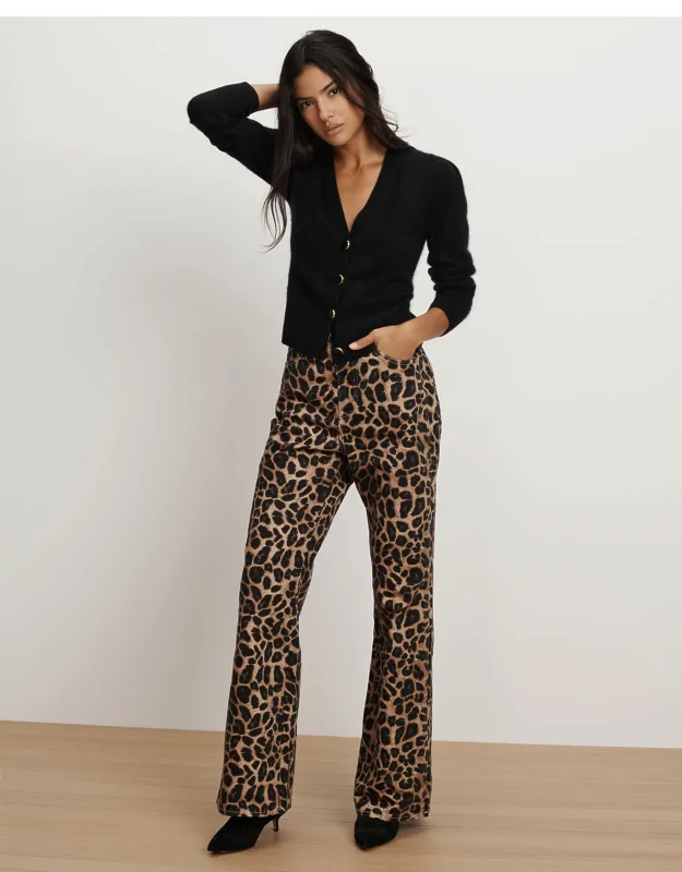 Leopard Wide-leg Jeans