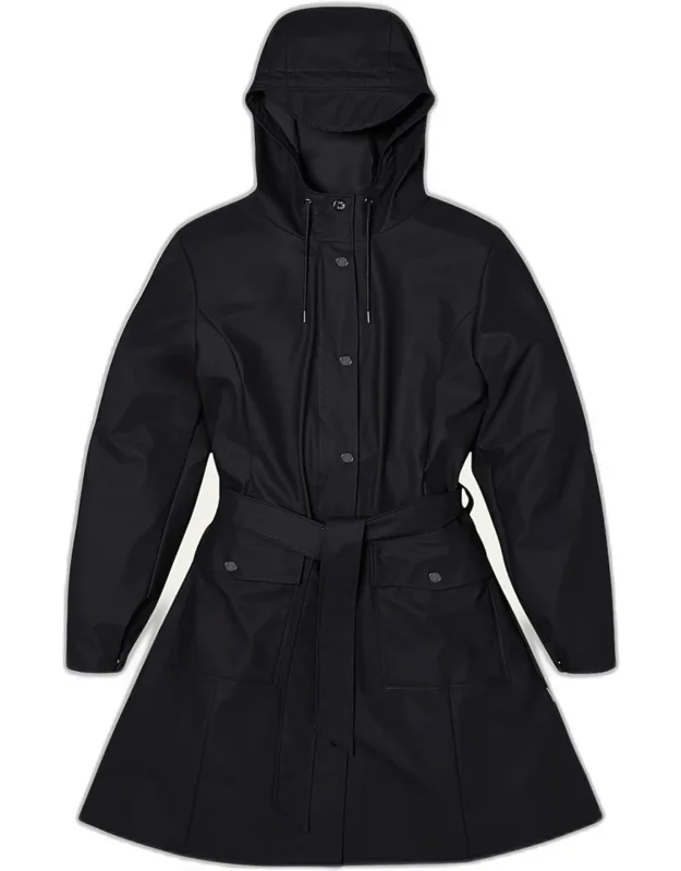 Belted Trench Coat With Drawstring Hood