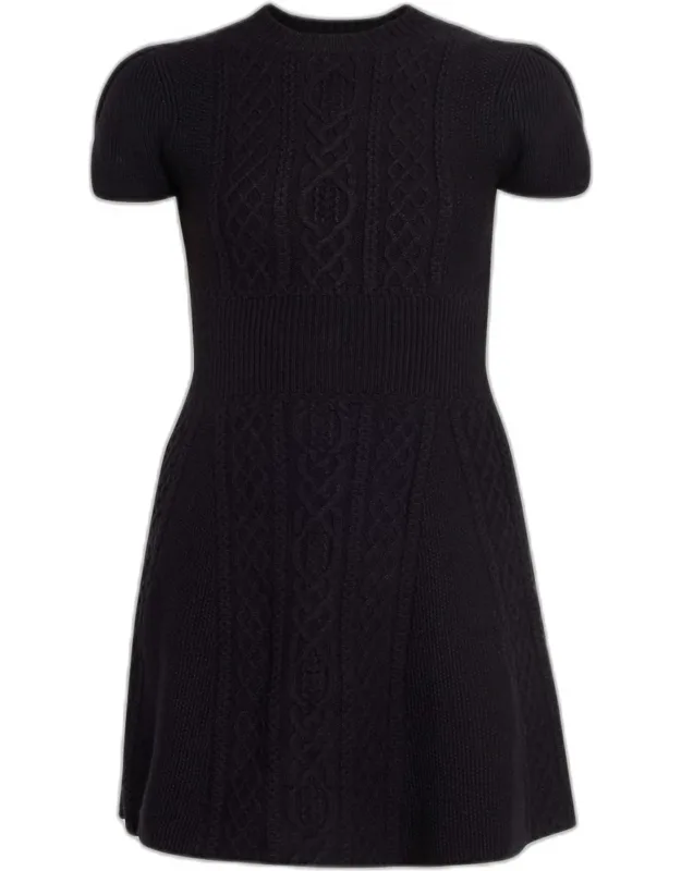 Cable-knit Wool Mini Dress