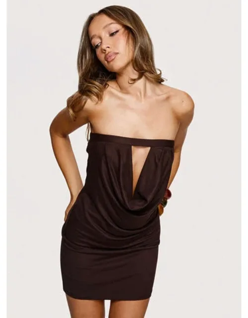 Kylana Strapless Keyhole Cowl Mini Dress
