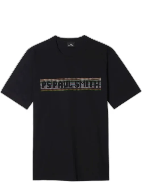 Stitch Stripe Logo Print T-shirt
