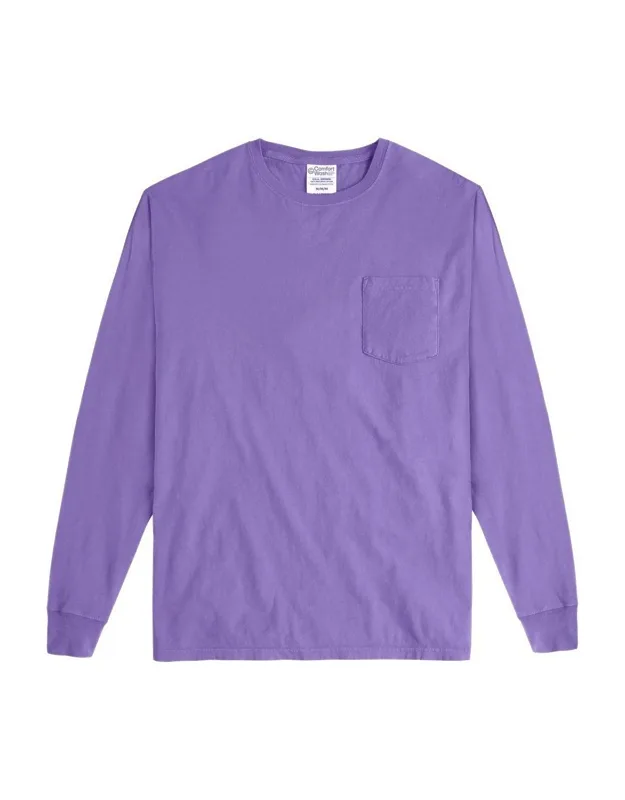 Garment-dyed Long Sleeve T-shirt With A Pocket