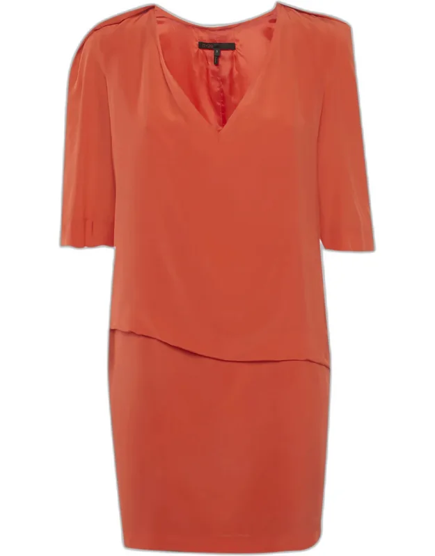 Silk V-neck Mini Dress