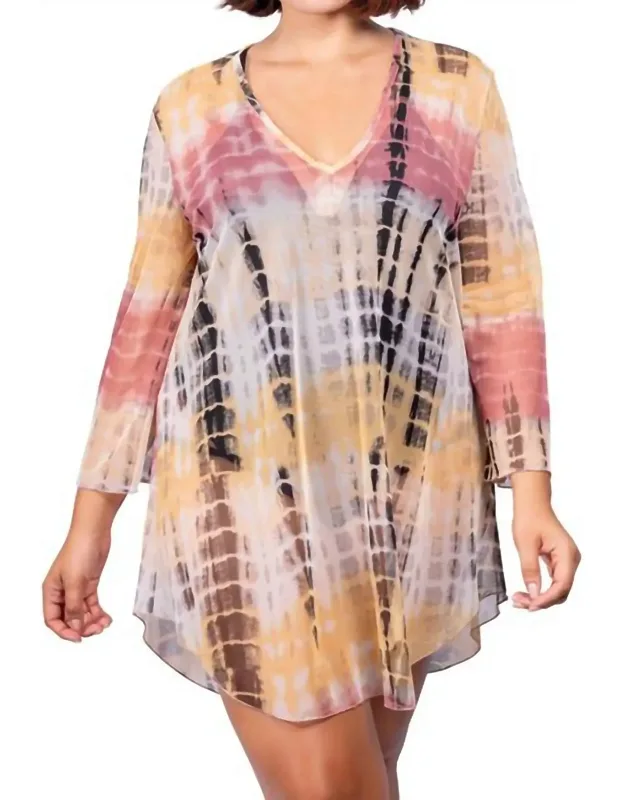 V-neck Bell Sleeve Tunic
