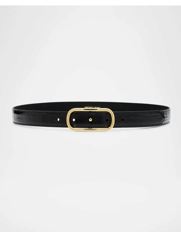 Croc-embossed Belt