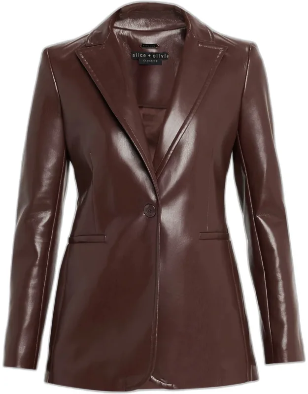 Breann Vegan Leather Blazer
