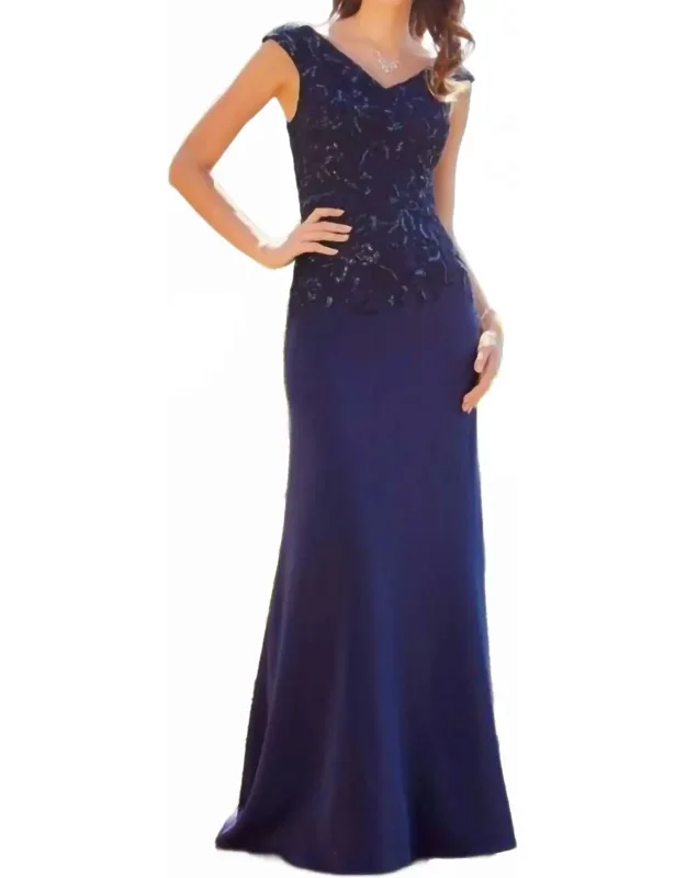 Lace Bodice V-neck Dress