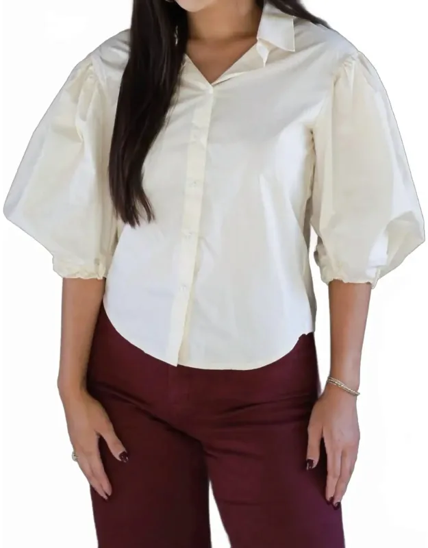 Solid Poplin Button Top