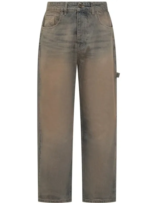 Wide Denim Jeans Vintage Effect