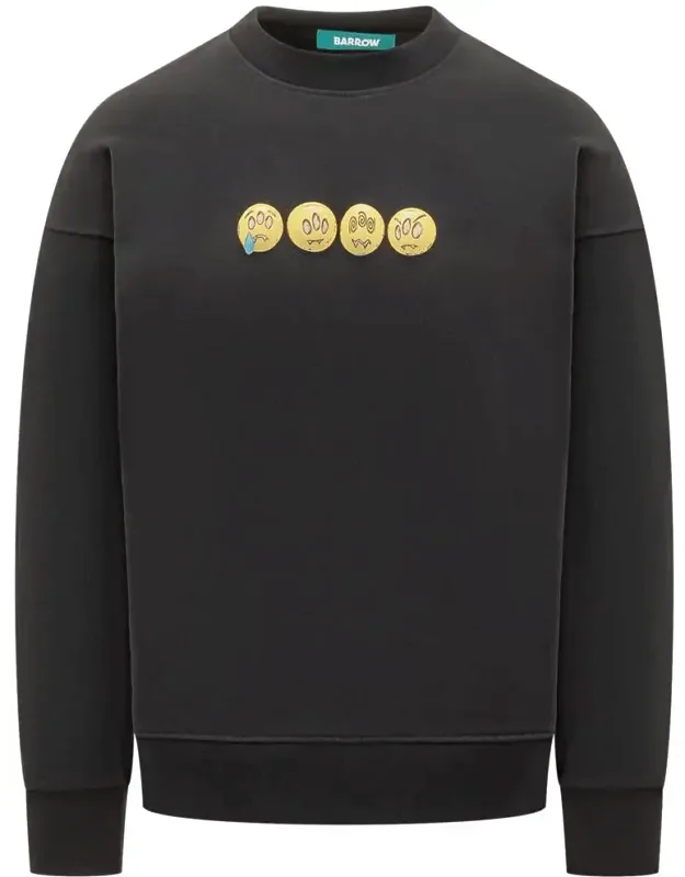Sweatshirt With Embroidered Emoji
