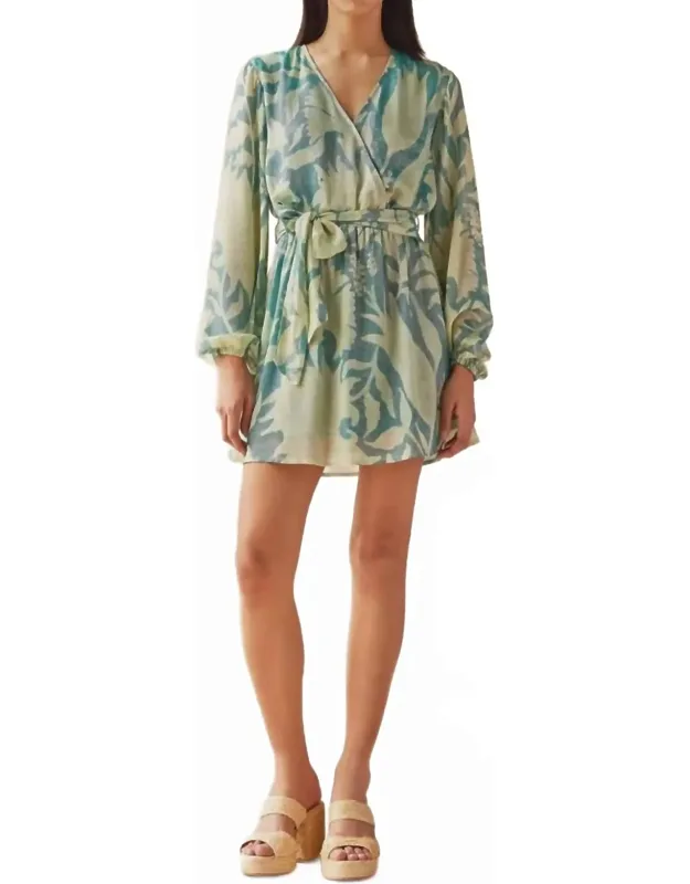 Samira Mini Dress With V-neckline And Elasticized Cuffs