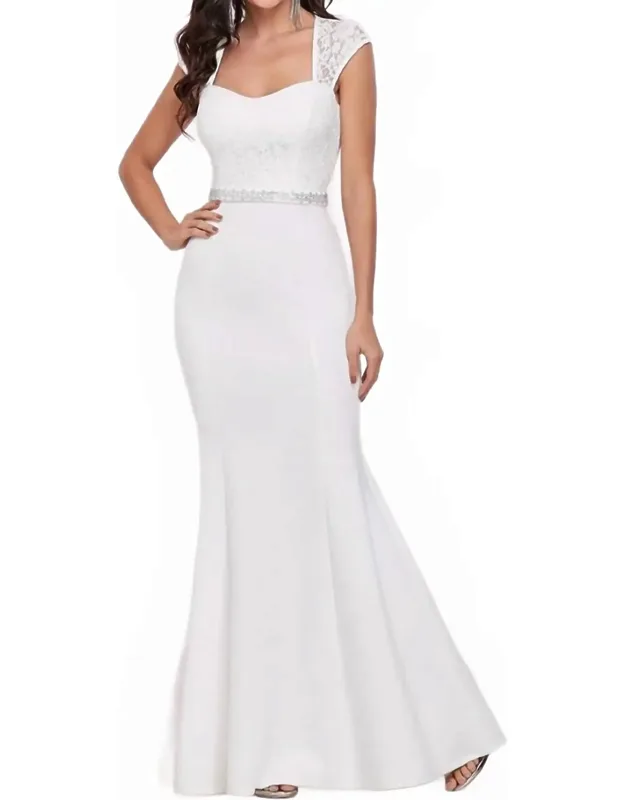 Cap Sleeve Sweetheart Mermaid Wedding Dress
