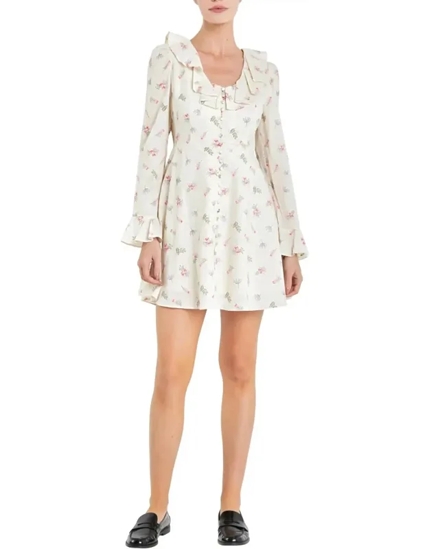 Floral Ruffled Mini Dress