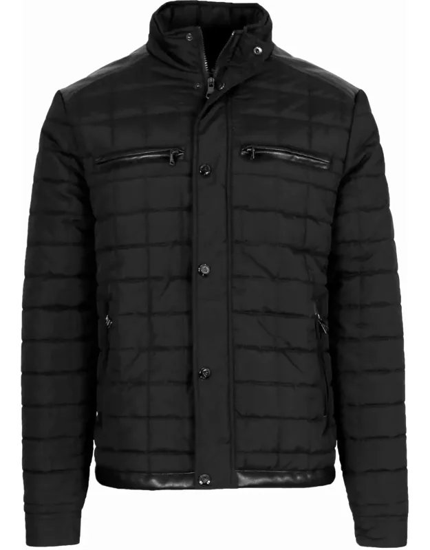 Lightweight Quilted Jacket With Synthetic Trim Design