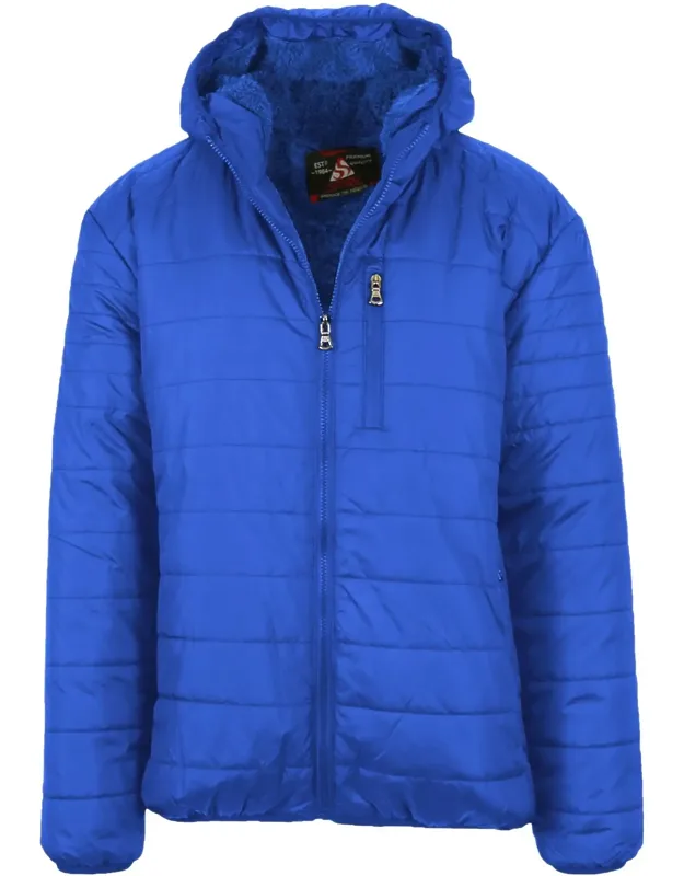 Sherpa Lined Hooded Puffer Jacket
