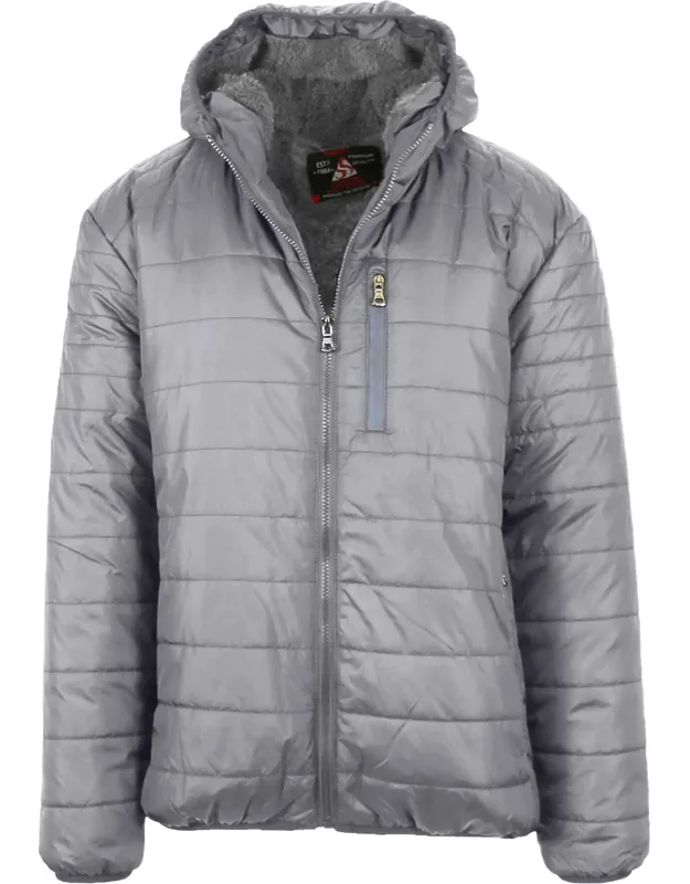 Sherpa Lined Hooded Puffer Jacket