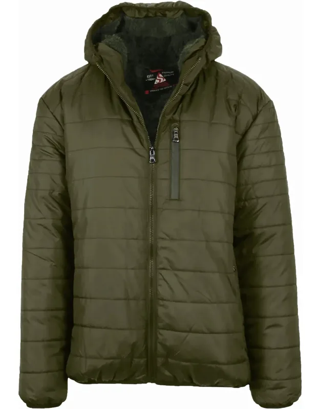 Sherpa Lined Hooded Puffer Jacket