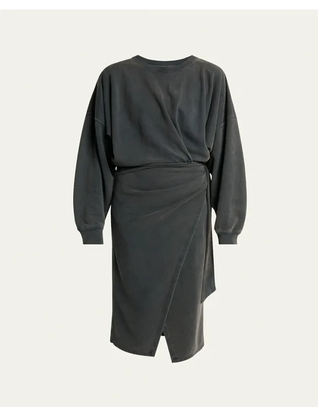 Draped Sweatshirt Dress