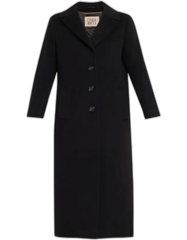 Long 3-button Notch Collar Coat