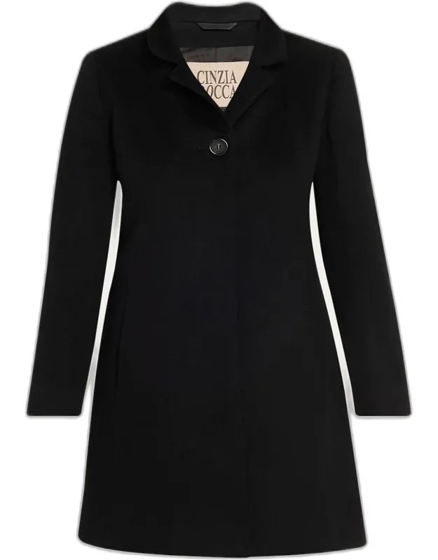 Wool Coat With Inverted Collar