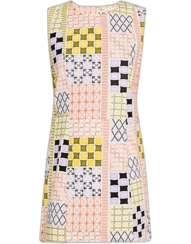 Sabrina Sleeveless Embroidered Mini Dress