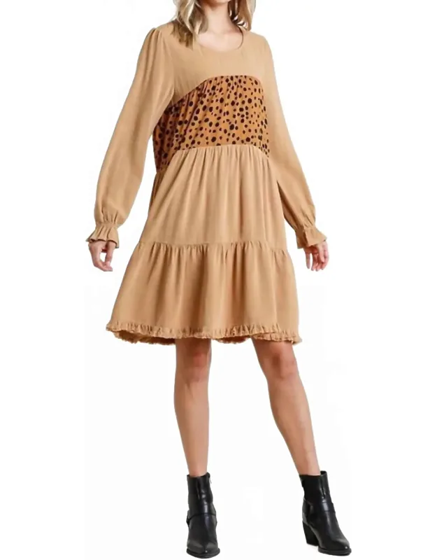 Spotted Tiered Fringe Dress
