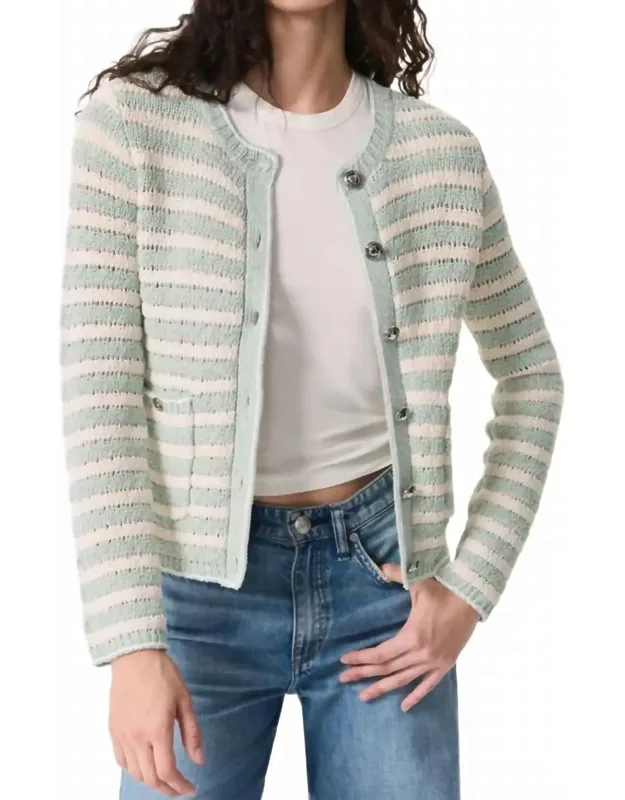 Jace Striped Cotton-blend Cardigan