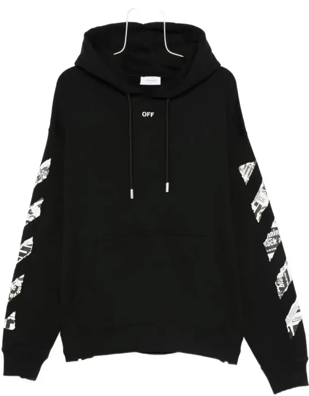 Sweater Hooded Sweatshirt With Arrows Motif And Front Kangaroo Pocket