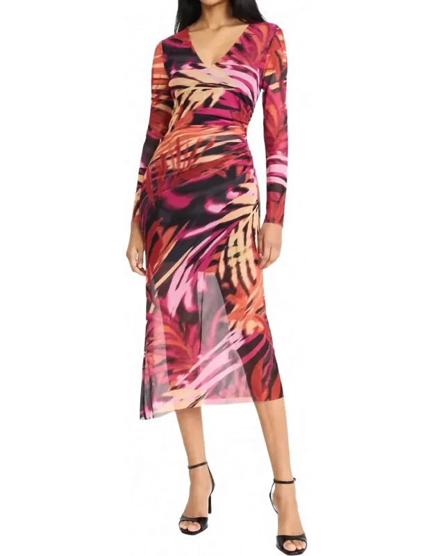 Violeta Mesh Midi Gathered Dress