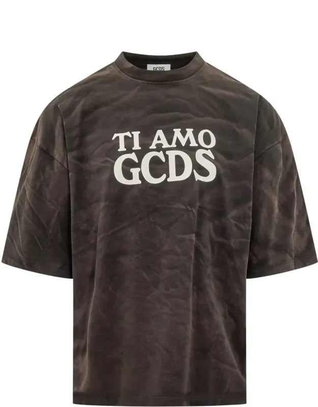 Brown T-shirt With I Love You Print