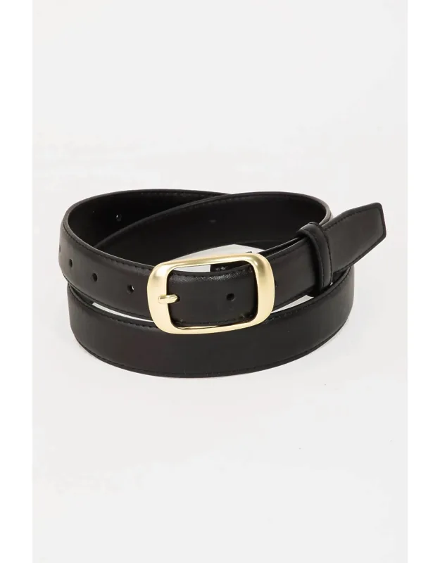 Rectangle Buckle Leather Belt